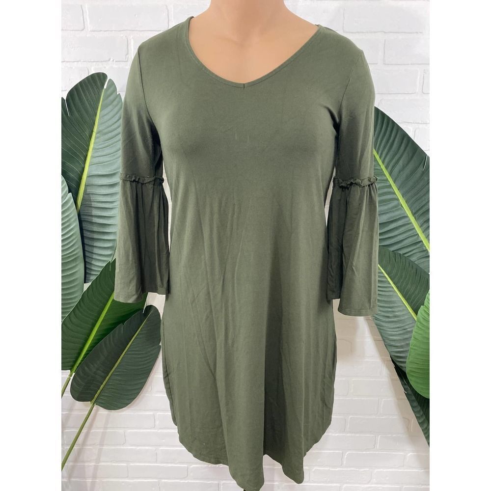 Cupio olive green swing dress